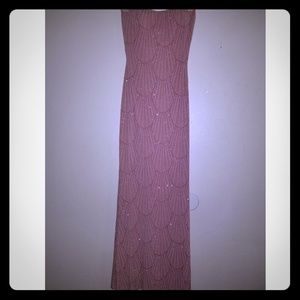 Pink mermaid formal maxi dress